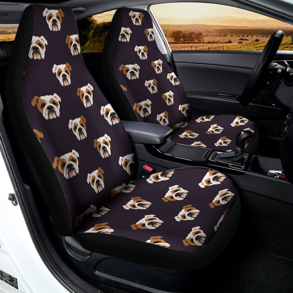 Cute English Bulldog Pattern Print Universal Fit Car Seat Covers