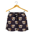 Cute English Bulldog Pattern Print Women's Shorts