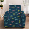 Cute Fish Pattern Print Armchair Slipcover