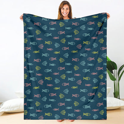 Cute Fish Pattern Print Blanket