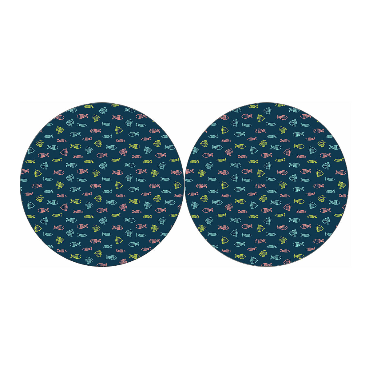 Cute Fish Pattern Print Car Coasters