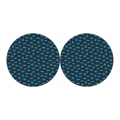 Cute Fish Pattern Print Car Coasters