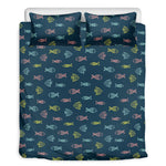 Cute Fish Pattern Print Duvet Cover Bedding Set