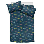 Cute Fish Pattern Print Duvet Cover Bedding Set