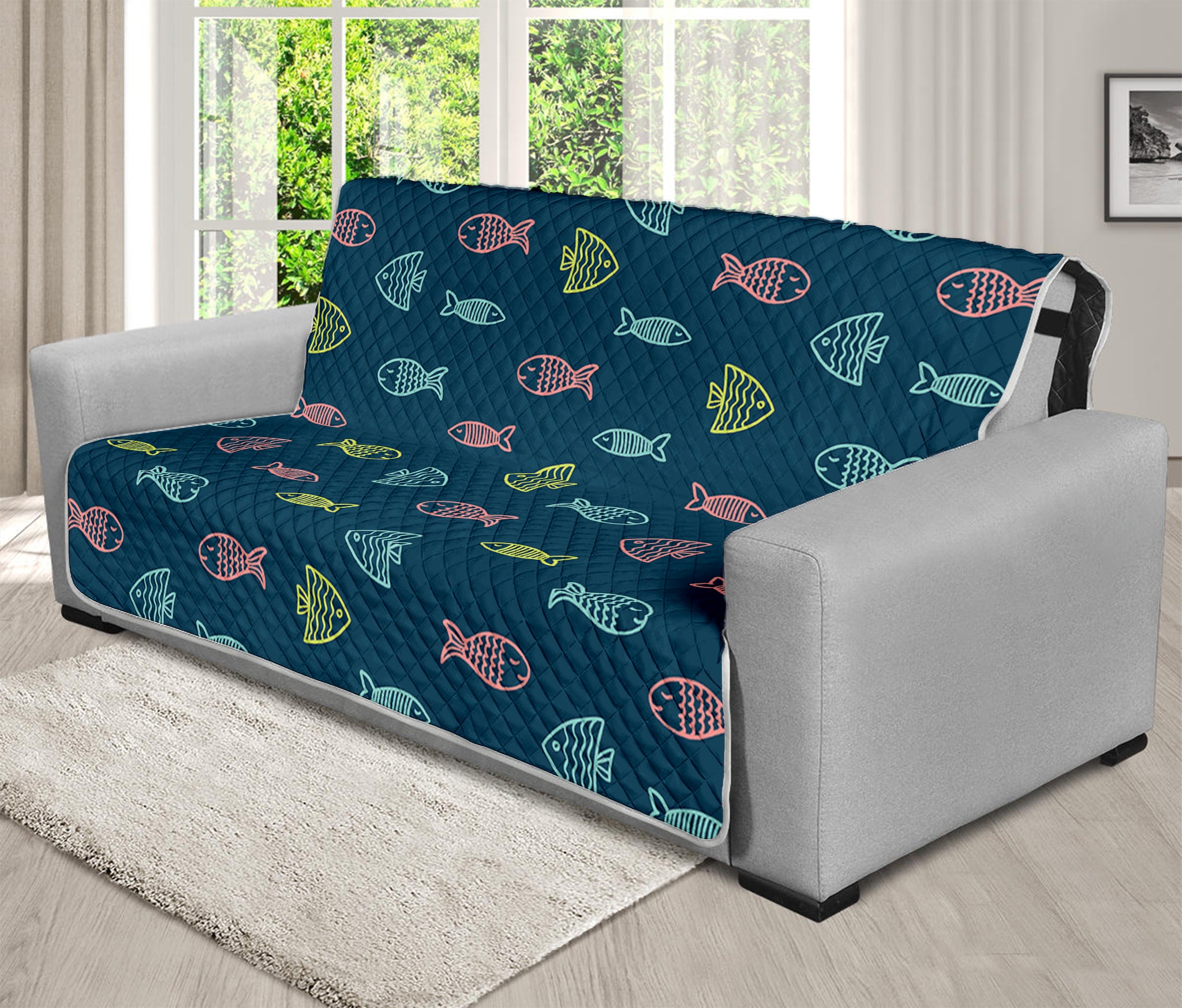 Cute Fish Pattern Print Futon Protector