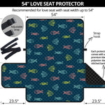 Cute Fish Pattern Print Loveseat Protector