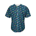 Cute Fish Pattern Print Men's Baseball Jersey