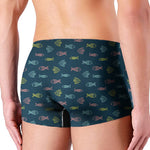 Cute Fish Pattern Print Men's Boxer Briefs