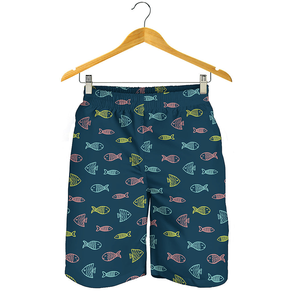 Cute Fish Pattern Print Men's Shorts