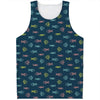 Cute Fish Pattern Print Men's Tank Top