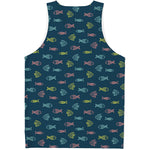 Cute Fish Pattern Print Men's Tank Top