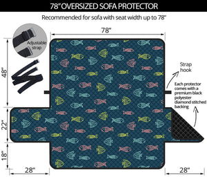 Cute Fish Pattern Print Oversized Sofa Protector