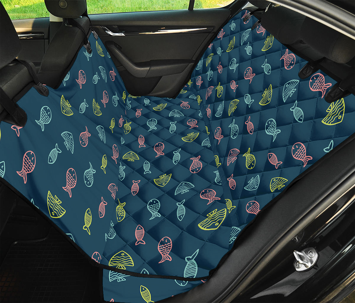 Cute Fish Pattern Print Pet Car Back Seat Cover