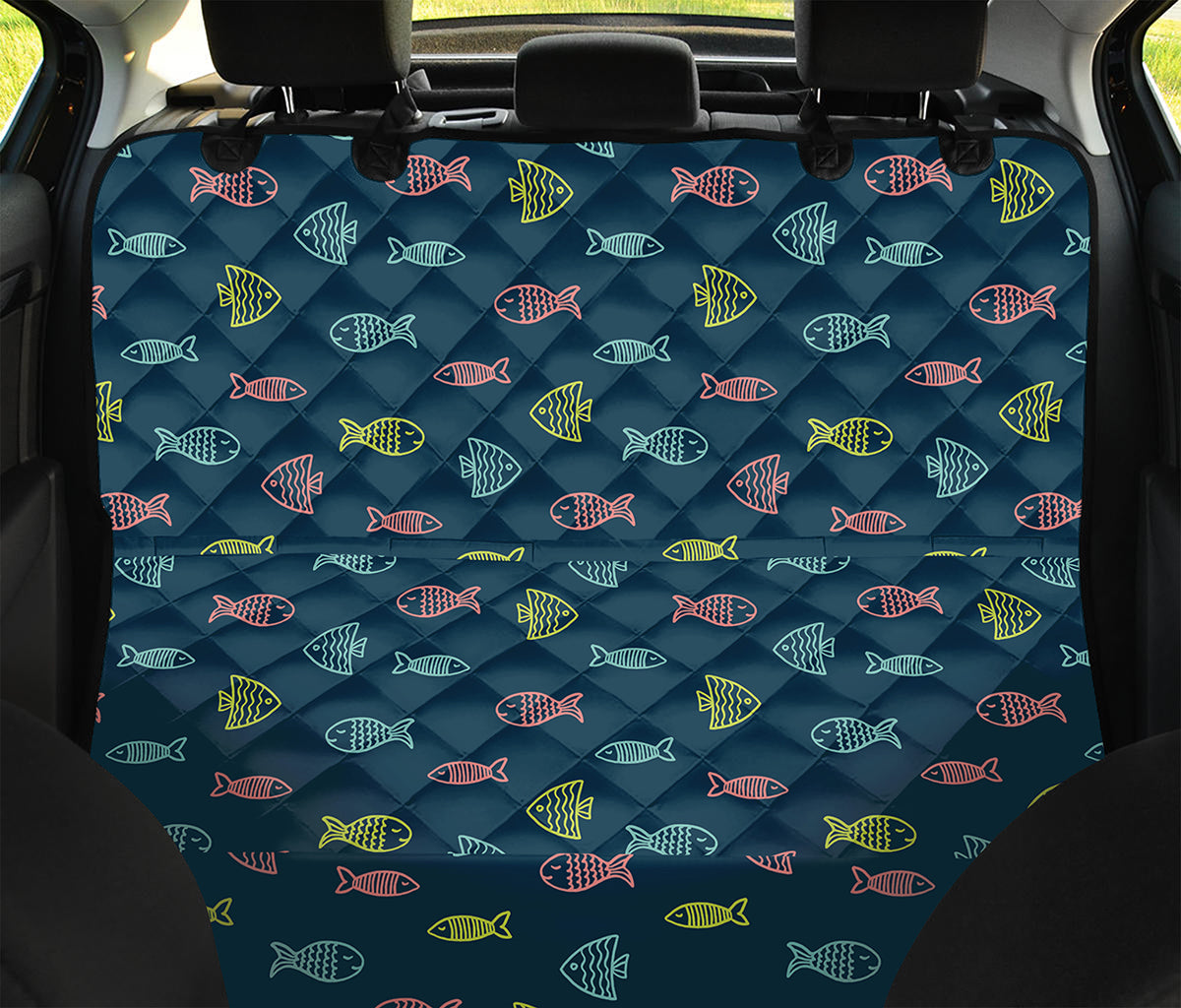 Cute Fish Pattern Print Pet Car Back Seat Cover