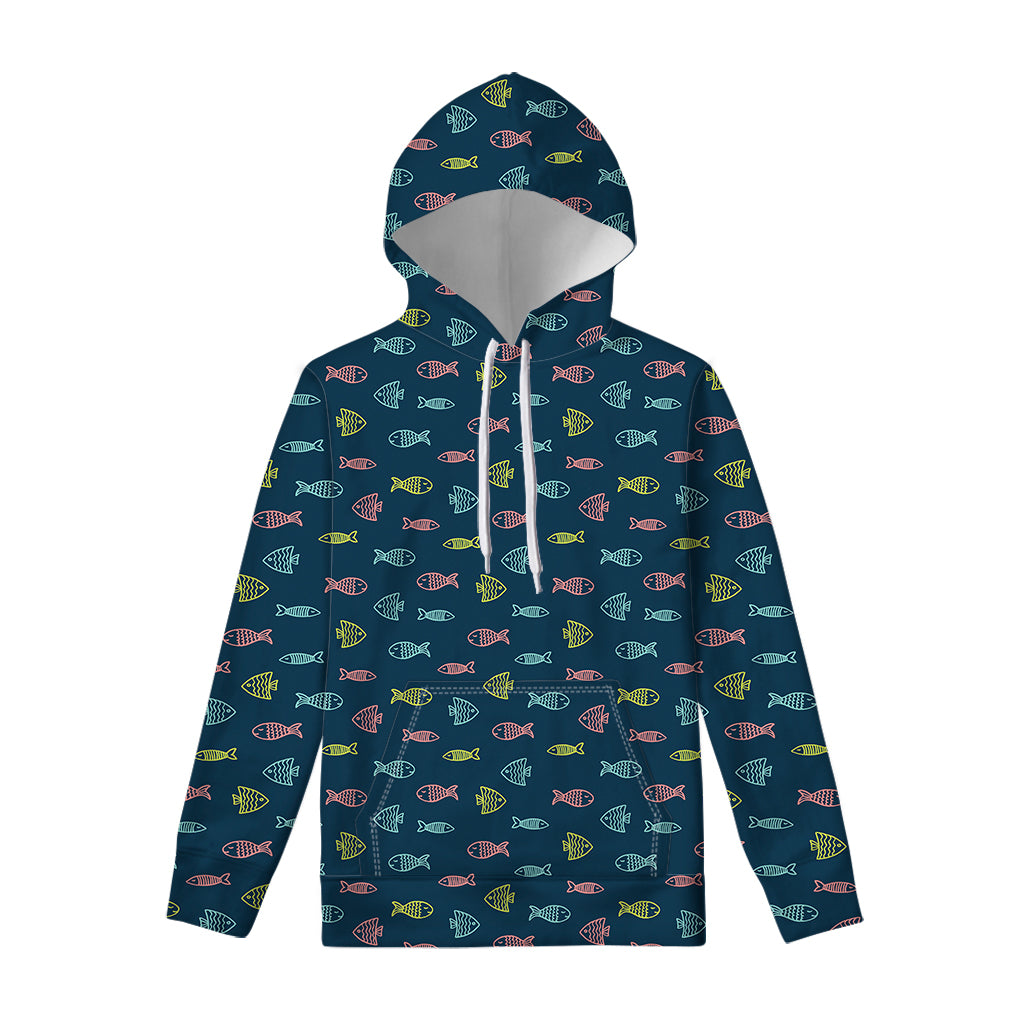 Cute Fish Pattern Print Pullover Hoodie