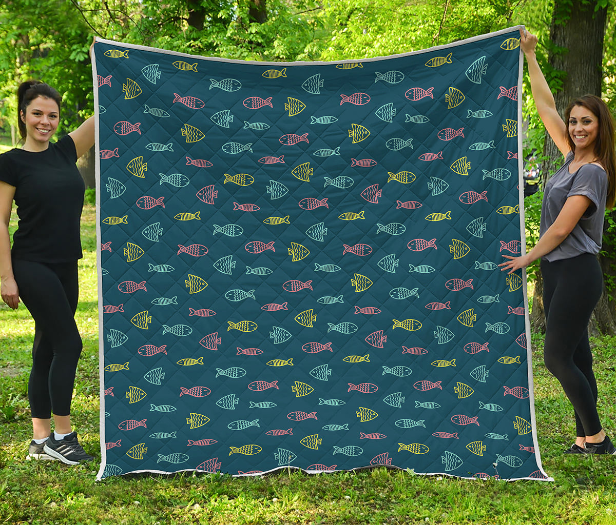 Cute Fish Pattern Print Quilt