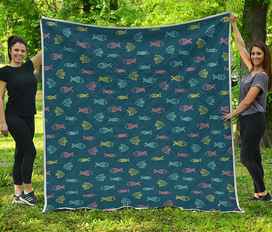 Cute Fish Pattern Print Quilt