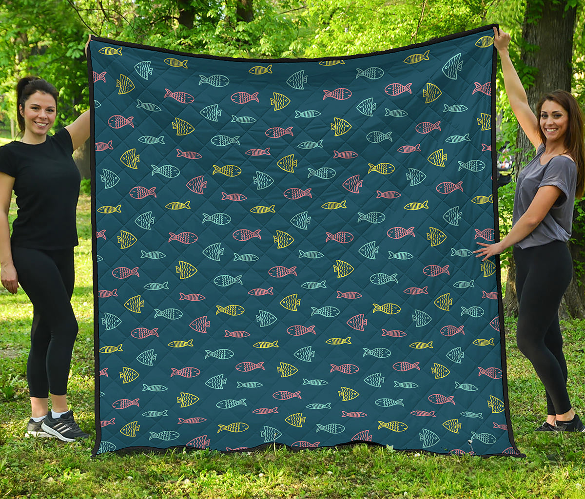 Cute Fish Pattern Print Quilt