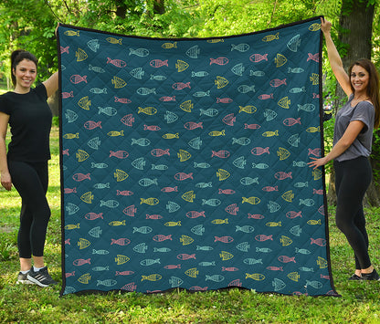 Cute Fish Pattern Print Quilt