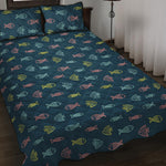Cute Fish Pattern Print Quilt Bed Set