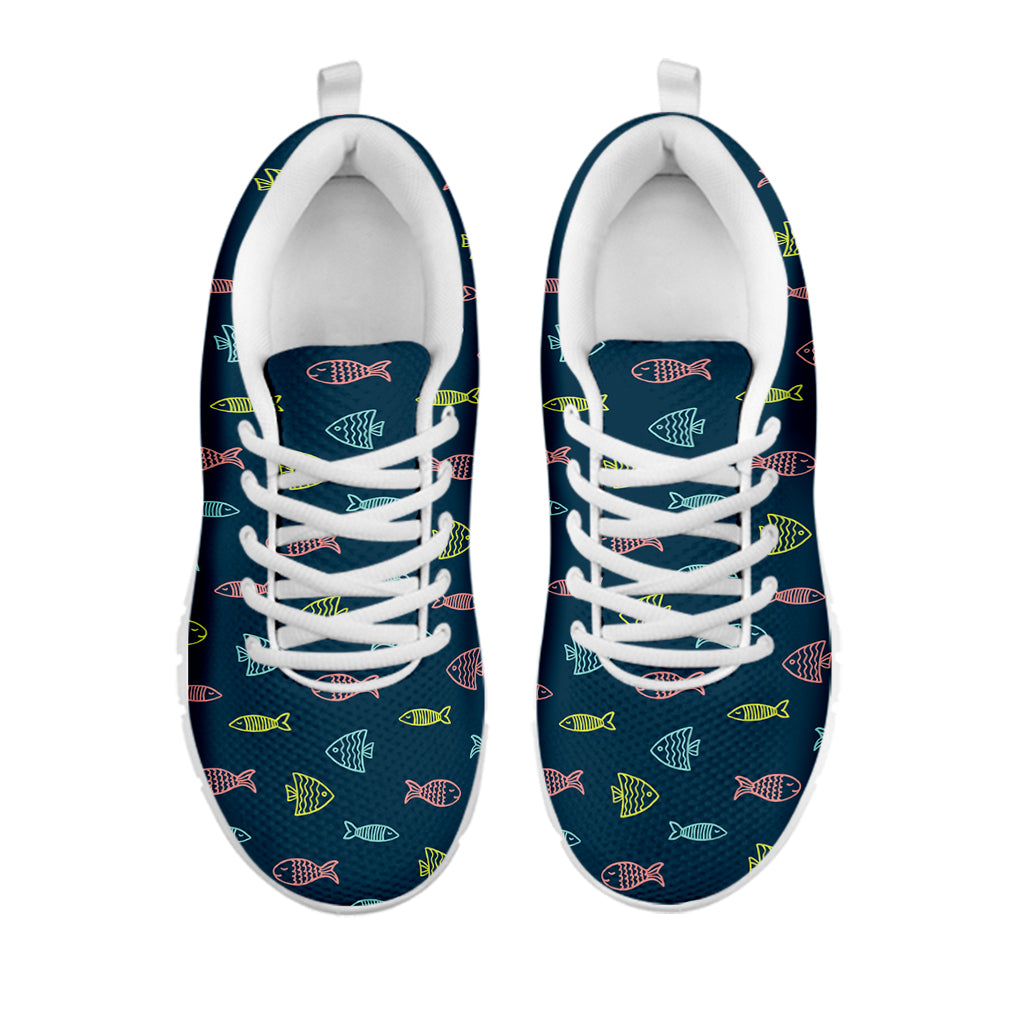 Cute Fish Pattern Print White Sneakers