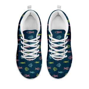 Cute Fish Pattern Print White Sneakers