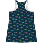 Cute Fish Pattern Print Women's Racerback Tank Top