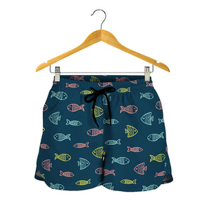 Cute Fish Pattern Print Women's Shorts