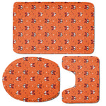 Cute Fox Pattern Print 3 Piece Bath Mat Set