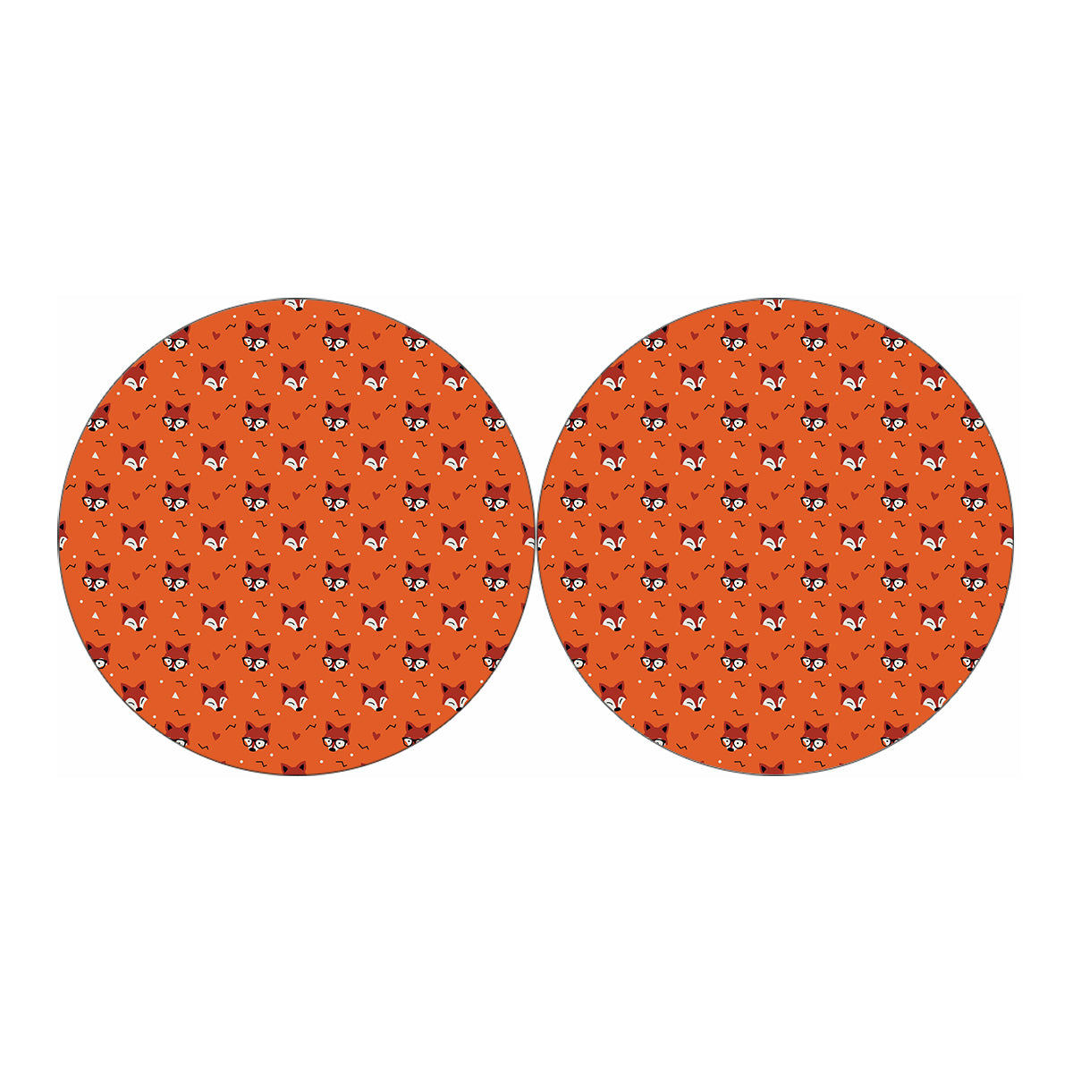 Cute Fox Pattern Print Car Coasters