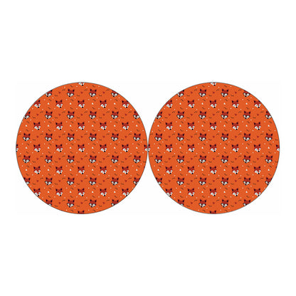 Cute Fox Pattern Print Car Coasters