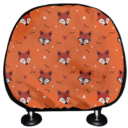 Cute Fox Pattern Print Car Headrest Covers