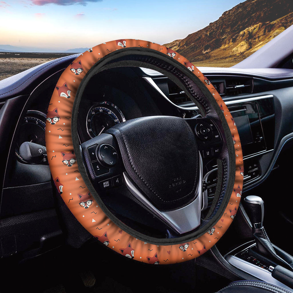 Cute Fox Pattern Print Car Steering Wheel Cover