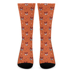 Cute Fox Pattern Print Crew Socks