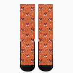 Cute Fox Pattern Print Crew Socks