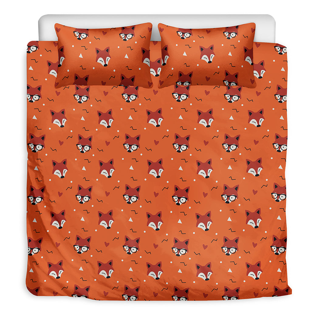 Cute Fox Pattern Print Duvet Cover Bedding Set