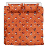 Cute Fox Pattern Print Duvet Cover Bedding Set