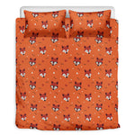 Cute Fox Pattern Print Duvet Cover Bedding Set