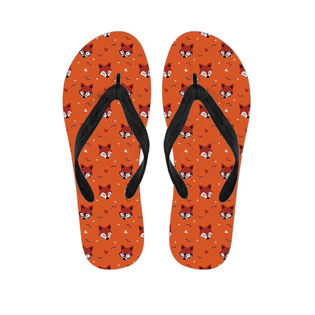 Cute Fox Pattern Print Flip Flops