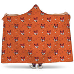 Cute Fox Pattern Print Hooded Blanket