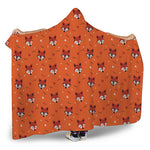 Cute Fox Pattern Print Hooded Blanket
