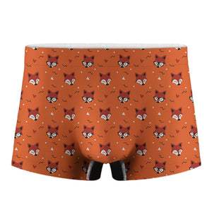 Cute Fox Pattern Print Men's Boxer Briefs