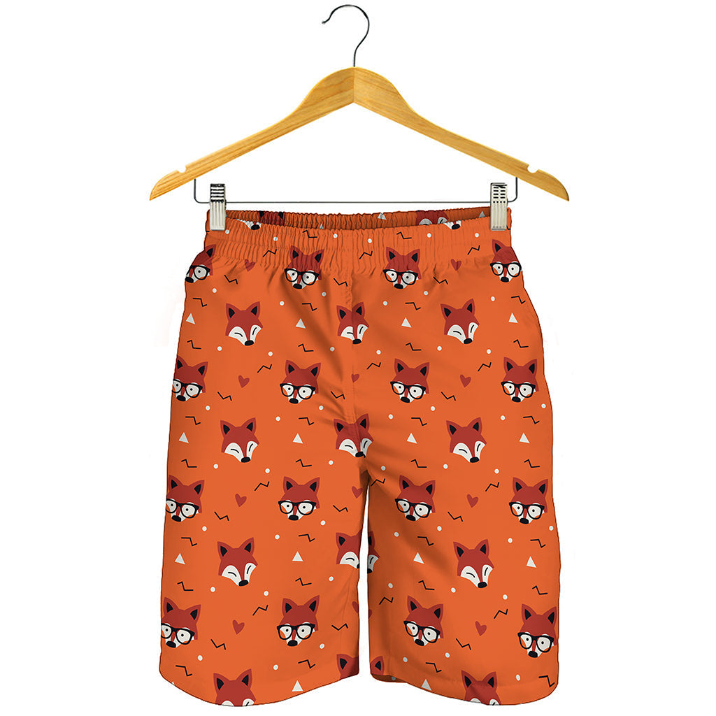 Cute Fox Pattern Print Men's Shorts