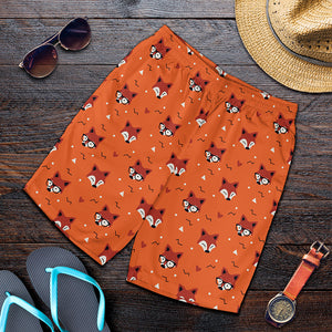 Cute Fox Pattern Print Men's Shorts