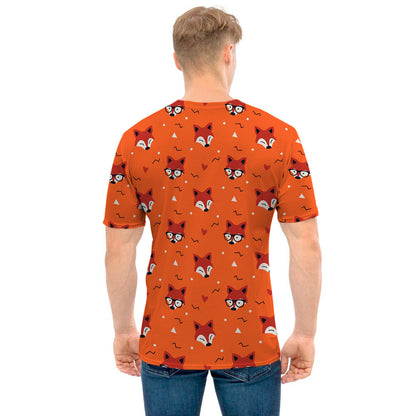 Cute Fox Pattern Print Men's T-Shirt