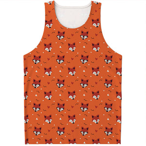 Cute Fox Pattern Print Men's Tank Top