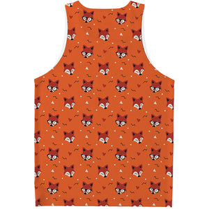 Cute Fox Pattern Print Men's Tank Top