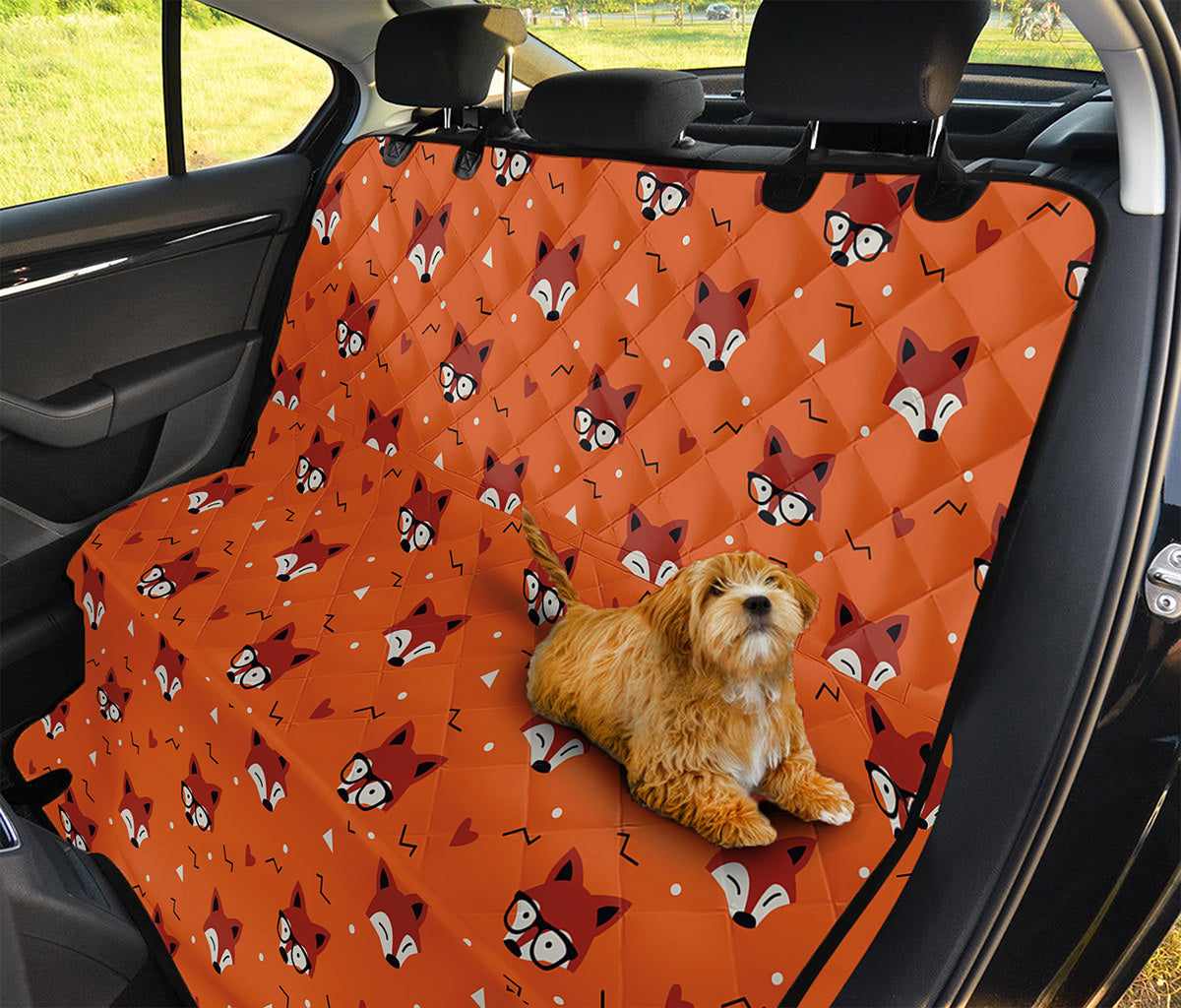 Cute Fox Pattern Print Pet Car Back Seat Cover