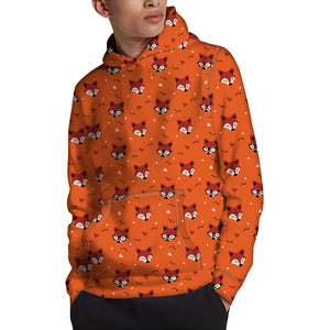 Cute Fox Pattern Print Pullover Hoodie