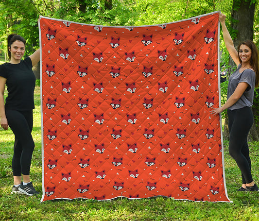 Cute Fox Pattern Print Quilt